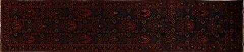 Hamedan Blue Runner Hand Knotted 36 X 165  Area Rug 251-15712 Image 0