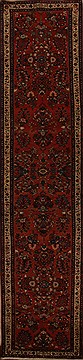Hamedan Red Runner Hand Knotted 3'8" X 16'7"  Area Rug 251-15715