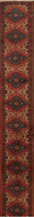Hamedan Purple Runner Hand Knotted 22 X 253  Area Rug 251-15716 Image 0