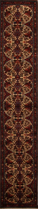 Hamedan Beige Runner Hand Knotted 28 X 163  Area Rug 251-15717 Image 0