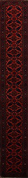 Zanjan Purple Runner Hand Knotted 2'6" X 16'1"  Area Rug 251-15721