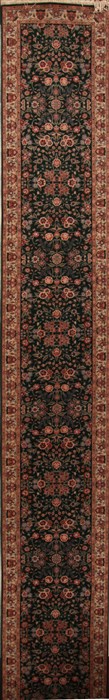 Sino-Persian Green Runner Hand Knotted 26 X 200  Area Rug 251-15726 Image 0