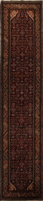 Hamedan Blue Runner Hand Knotted 35 X 164  Area Rug 251-15729 Image 0