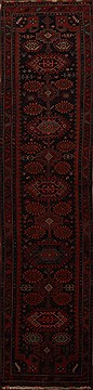 Kurdi Blue Runner Hand Knotted 3'10" X 16'11"  Area Rug 251-15731