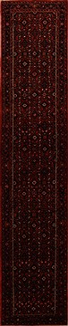 Hossein Abad Red Runner Hand Knotted 3'1" X 13'6"  Area Rug 251-15732