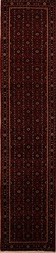 Persian Hossein Abad Red Runner 13 to 15 ft Wool Carpet 15734
