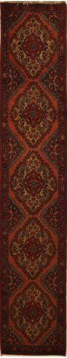 Hamedan Orange Runner Hand Knotted 24 X 1210  Area Rug 251-15737 Image 0