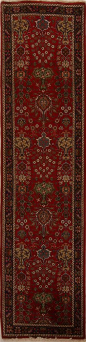 Tabriz Red Runner Hand Knotted 33 X 131  Area Rug 251-15740 Image 0