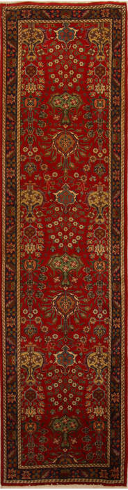 Tabriz Red Runner Hand Knotted 35 X 131  Area Rug 251-15741 Image 0