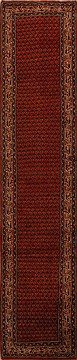 Hamedan Red Runner Hand Knotted 2'10" X 13'3"  Area Rug 251-15743