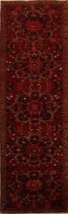 Goravan Red Runner Hand Knotted 37 X 113  Area Rug 251-15744 Image 0
