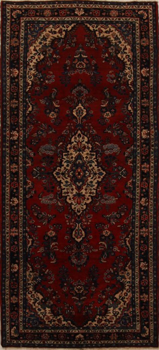 Mehravan Red Runner Hand Knotted 410 X 111  Area Rug 251-15747 Image 0