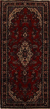 Mehravan Red Runner Hand Knotted 4'10" X 11'1"  Area Rug 251-15747