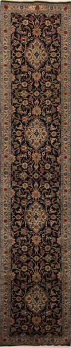 Mashad Blue Runner Hand Knotted 26 X 126  Area Rug 251-15751 Image 0