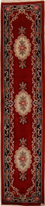 Sino-Persian Red Runner Hand Knotted 26 X 120  Area Rug 251-15753 Image 0