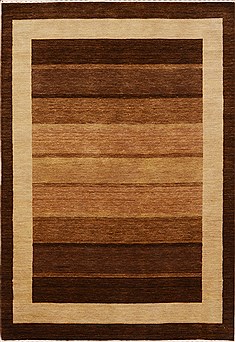 Gabbeh Brown Hand Loomed 4'7" X 6'9"  Area Rug 100-15754