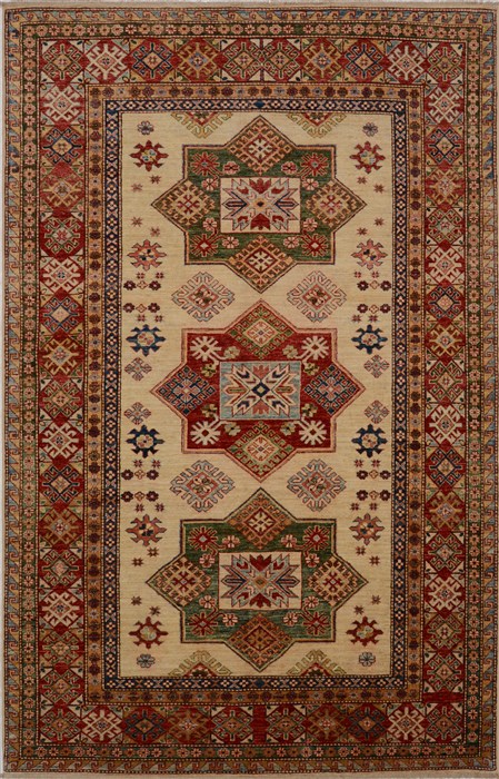 Kazak Beige Hand Knotted 58 X 88  Area Rug 100-15762 Image 0