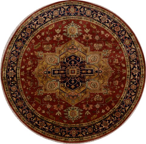 Serapi Red Round Hand Knotted 80 X 80  Area Rug 100-15763 Image 0