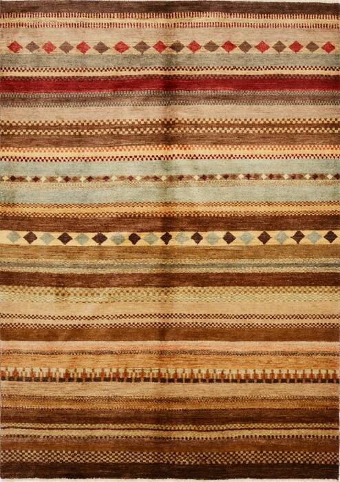 Pishavar Multicolor Hand Knotted 57 X 80  Area Rug 100-15770 Image 0
