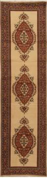 Tabriz Beige Runner Hand Knotted 3'1" X 11'8"  Area Rug 250-15782