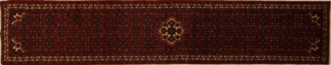 Hossein Abad Red Runner Hand Knotted 27 X 139  Area Rug 250-15783 Image 0