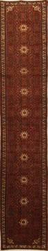 Hossein Abad Red Runner Hand Knotted 2'9" X 15'11"  Area Rug 250-15785
