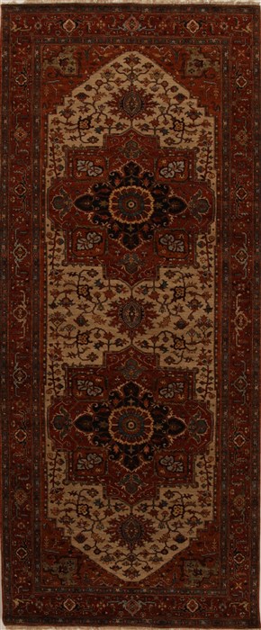 Serapi Beige Runner Hand Knotted 51 X 123  Area Rug 250-15788 Image 0