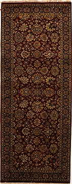 Kashan Red Runner Hand Knotted 3'10" X 10'2"  Area Rug 250-15794