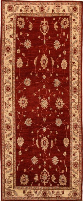 Pishavar Red Runner Hand Knotted 411 X 124  Area Rug 250-15797 Image 0