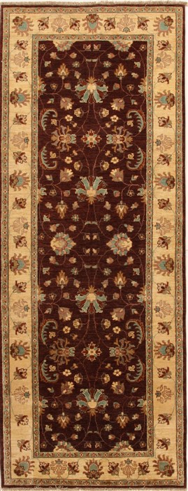Pishavar Brown Runner Hand Knotted 42 X 105  Area Rug 250-15799 Image 0