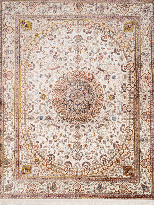 Qum White Hand Knotted 710 X 100  Area Rug 100-15800 Image 0