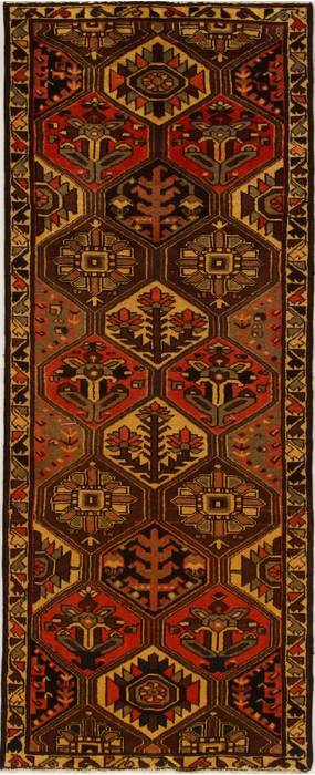 Bakhtiar Multicolor Runner Hand Knotted 37 X 910  Area Rug 250-15806 Image 0