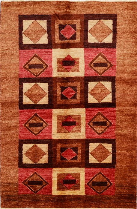 Gabbeh Brown Hand Knotted 52 X 79 Area Rug 100-15810 Image 0