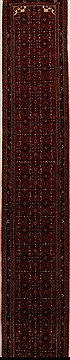 Hamedan Red Runner Hand Knotted 2'7" X 16'5"  Area Rug 250-15811