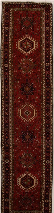 Karajeh Red Runner Hand Knotted 34 X 140  Area Rug 250-15814 Image 0