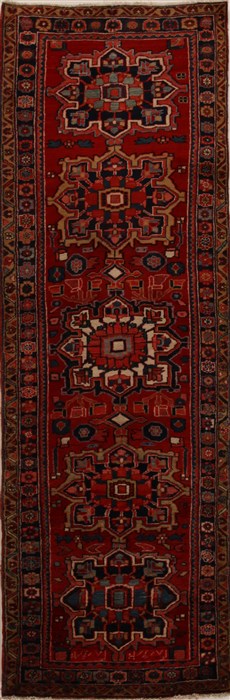 Heriz Red Runner Hand Knotted 37 X 112  Area Rug 250-15822 Image 0