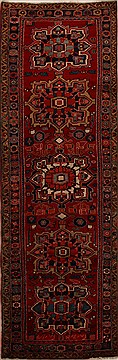 Persian Heriz Red Runner 10 to 12 ft Wool Carpet 15822