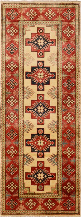 Kazak Beige Runner Flat Woven 25 X 68  Area Rug 100-15823 Image 0