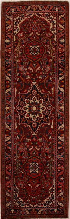 Heriz Red Runner Hand Knotted 35 X 110  Area Rug 251-15824 Image 0