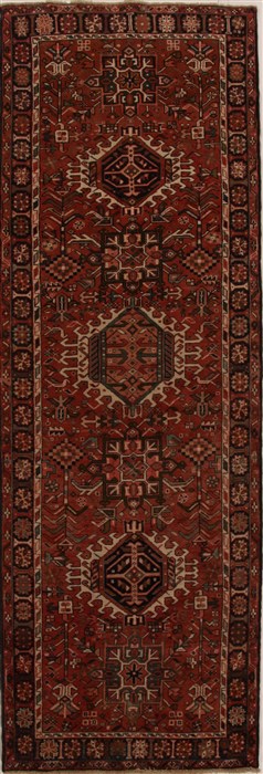 Karajeh Red Runner Hand Knotted 42 X 120  Area Rug 250-15825 Image 0