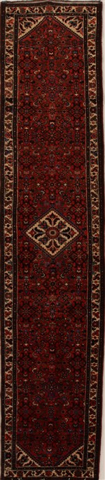 Hamedan Red Runner Hand Knotted 28 X 130  Area Rug 250-15829 Image 0