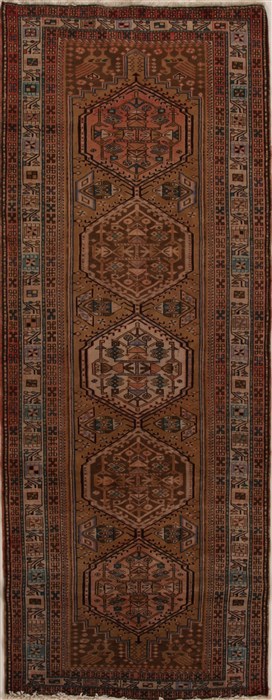 Afshar Beige Runner Hand Knotted 41 X 1010  Area Rug 250-15831 Image 0