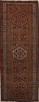 Afshar Beige Runner Hand Knotted 4'1" X 10'10"  Area Rug 250-15831