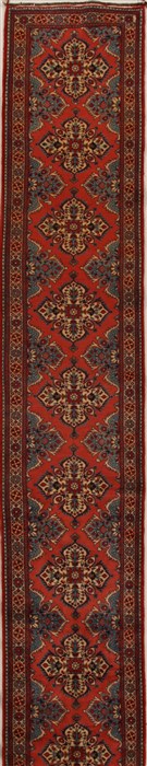 Hamedan Purple Runner Hand Knotted 27 X 226  Area Rug 250-15840 Image 0