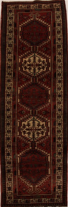 Heriz Red Runner Hand Knotted 35 X 109  Area Rug 250-15848 Image 0