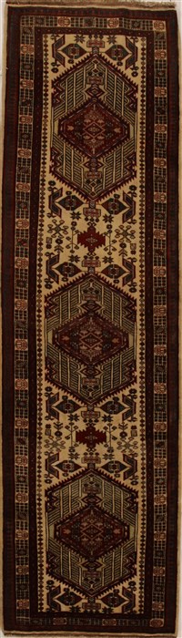 Sarab Beige Runner Hand Knotted 33 X 113  Area Rug 250-15853 Image 0