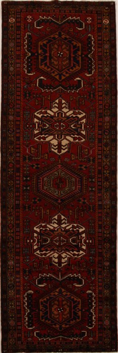 Heriz Red Runner Hand Knotted 37 X 112  Area Rug 250-15873 Image 0
