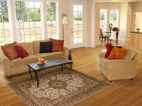 Isfahan Beige Machine Made 53 X 77 Area Rug 150-15874 Image 4
