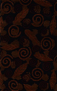 Indian Modern Black Rectangle 5x8 ft Wool Carpet 15877