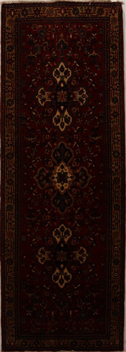 Hamedan Red Runner Hand Knotted 310 X 1010  Area Rug 250-15882 Image 0